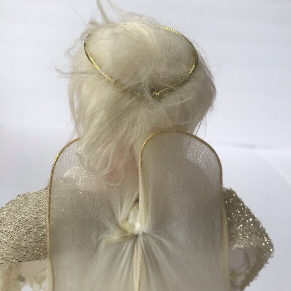 Annalee Angel Doll Christmas Harp Standing Halo Gold Holiday Decor 2013 Kitsch - Picture 16 of 16